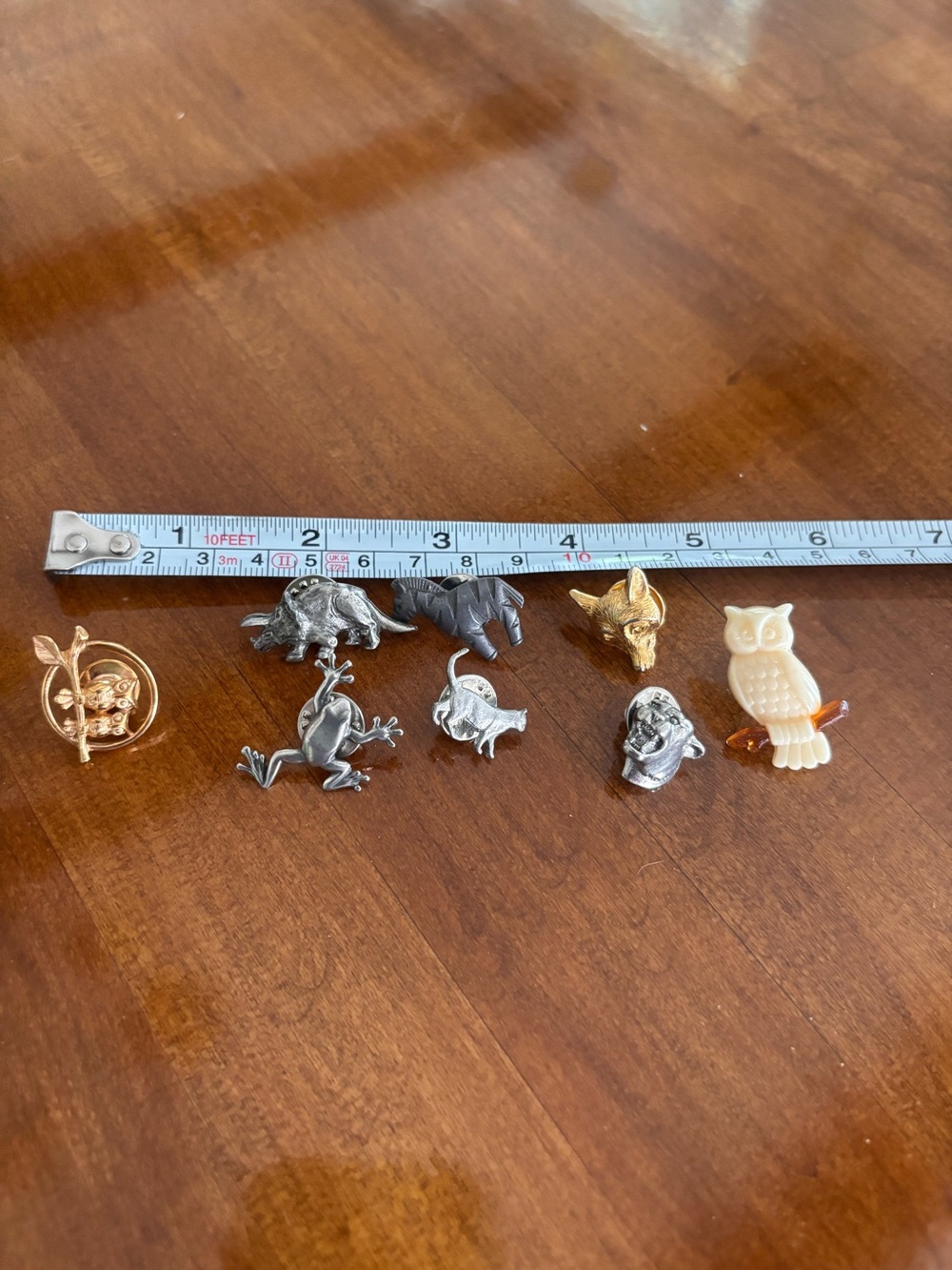 Lot of 8 animal themed metal pins tie lapel brooches